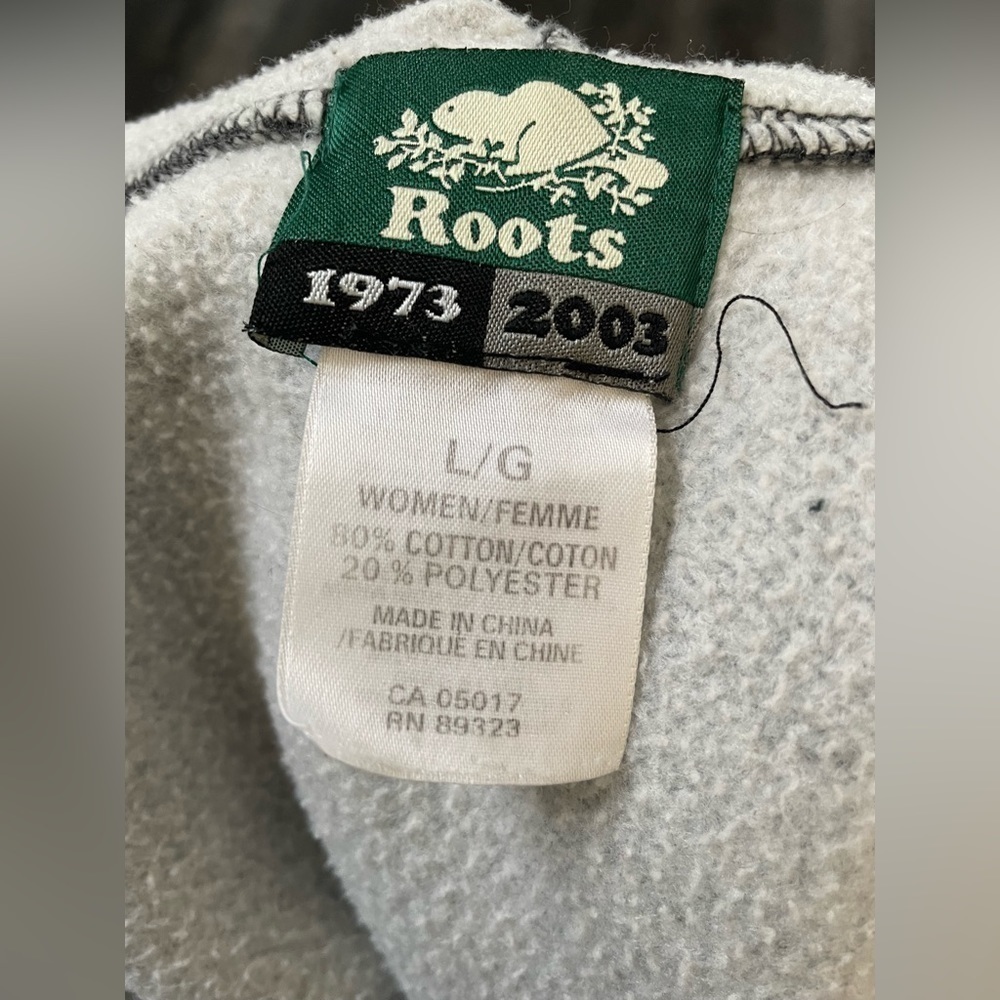 Roots Classic Women’s Zip Up Hoodie Grey with Cargo Pocket Size L​​​​​​​​​​ - Picture 5 of 8